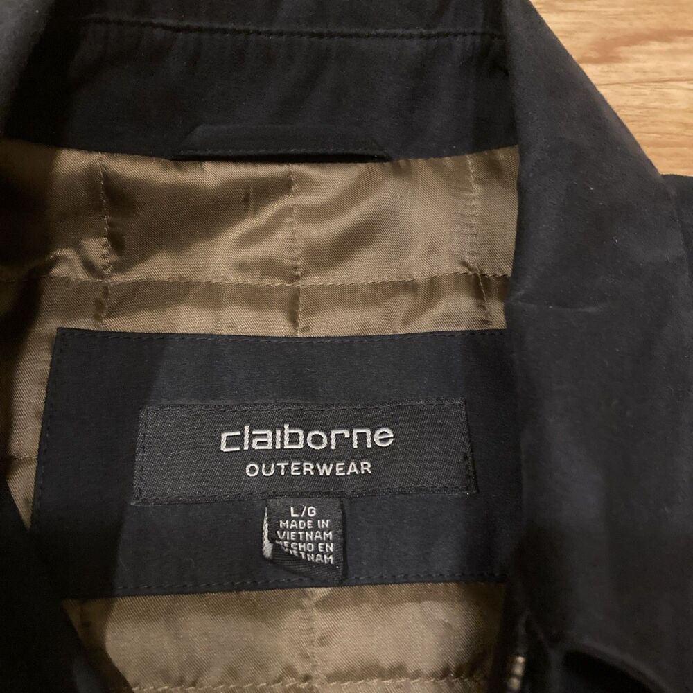 Claiborne Outerwear Mens L Black Soft Shell Jacket 90s Y2K Pockets Full Zip - Picture 4 of 13